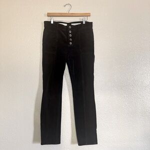 Pilcro High Rise Exposed Button Fly Skinny Velvet Corduroy Pants